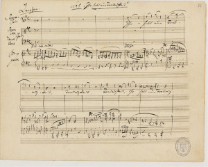Una pagina dell'originale manoscritto di Ein Deutsches Requiem di J.Brahms
