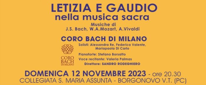 Letizia e Gaudio nella musica sacra – Musiche di J. S. Bach, W. A. Mozart, A. Vivaldi